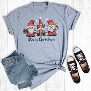 Merry Christmas Santa Gnomes Light Grey