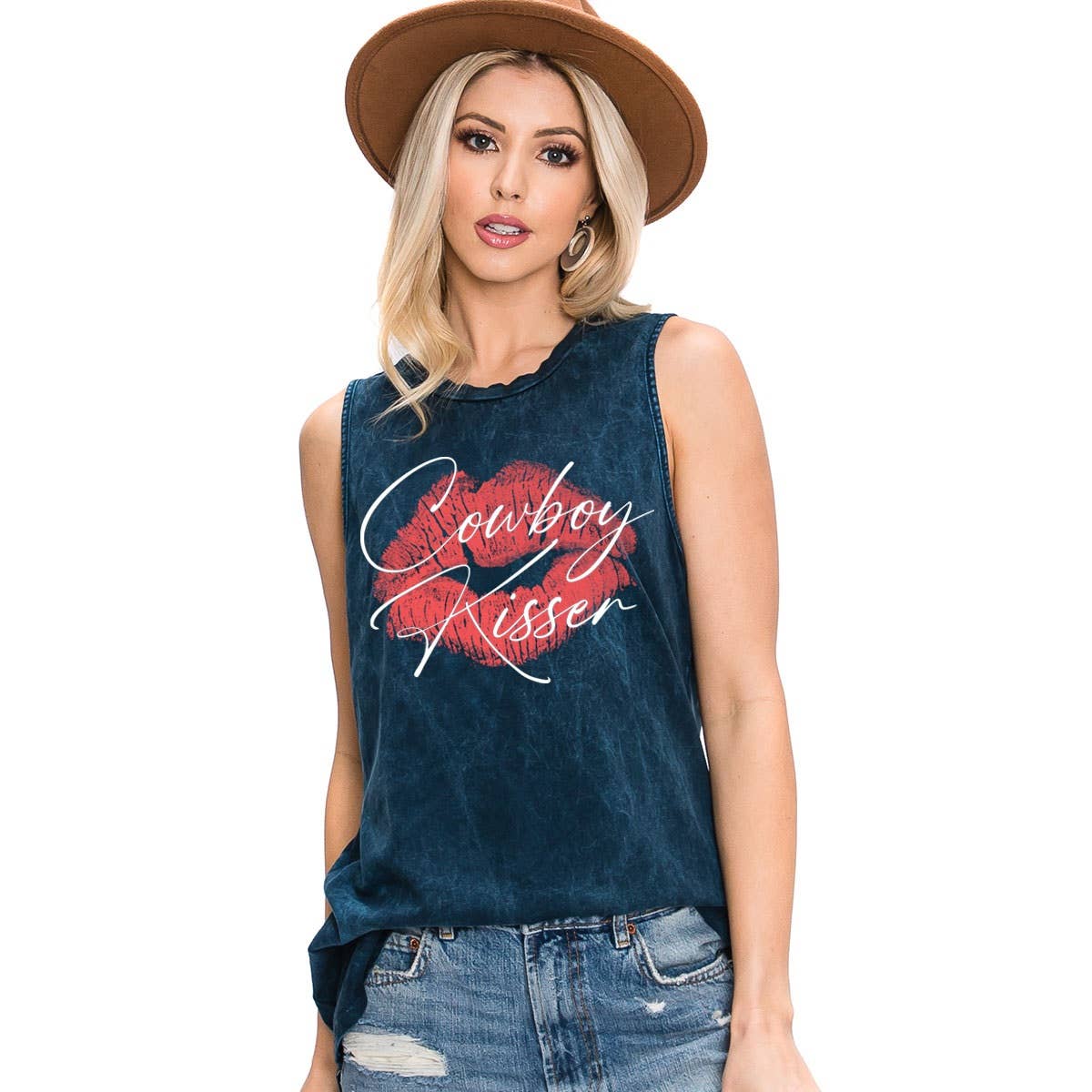 COWBOY KISSER GRAPHIC TANK TOP