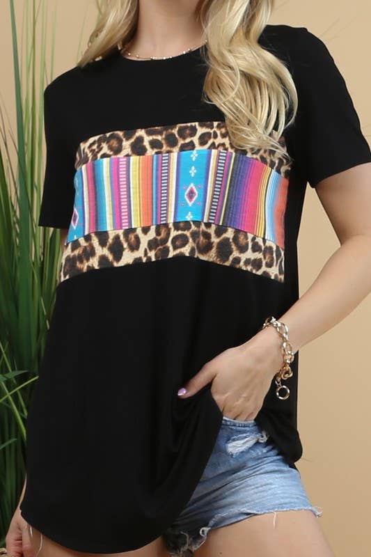 PHOEBE LEOPARD PRINT SERAPE TOP