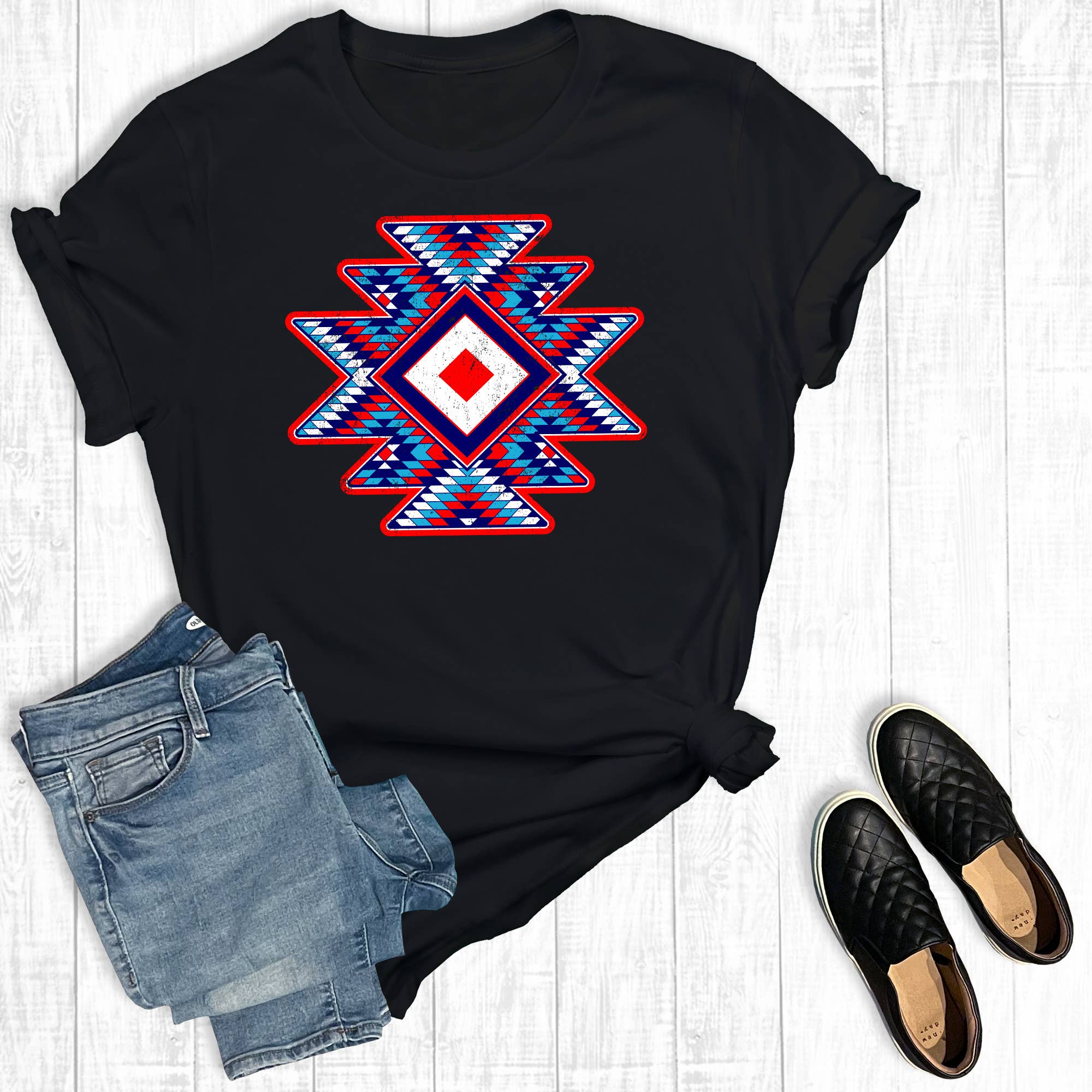 4th Of July America Aztec Graphic Tee