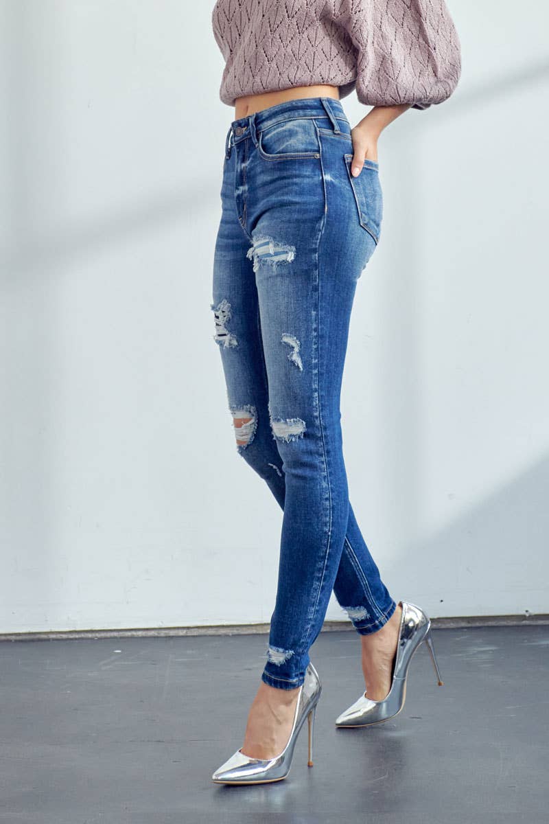 HIGH RISE ANKLE SKINNY