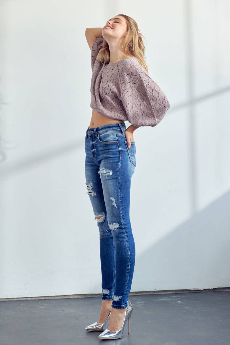 HIGH RISE ANKLE SKINNY