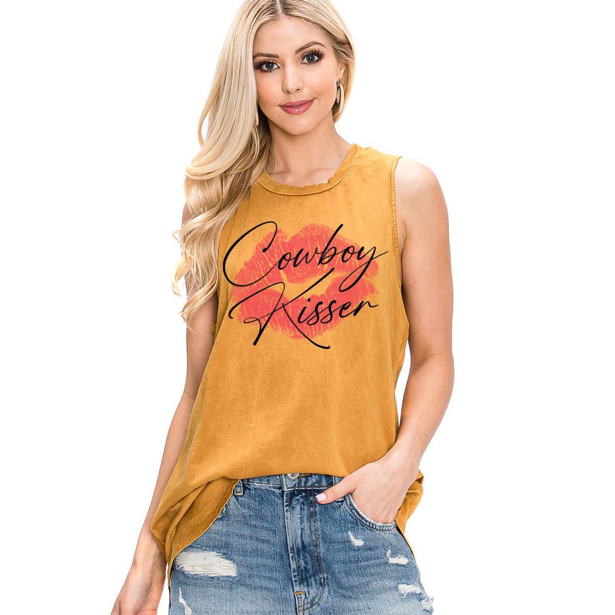COWBOY KISSER GRAPHIC TANK TOP